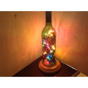Handmade Wine Bottle Table Lamp, Wine Bottle Lamp, multi color lamp   263872344129